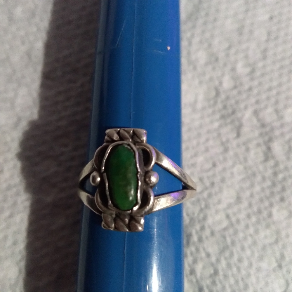 Fred Harvey vintage sterling silver turquoise ring